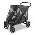 Blue all-terrain dog stroller with dual entry and sunroof – view 3