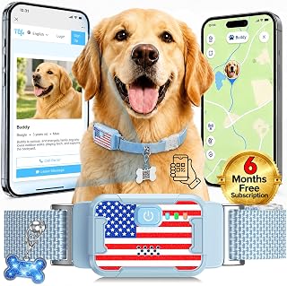 Smart Dog GPS Tracker with 6-Month Subscription, Live Tracking, Virtual Fence and Escape Alerts, Blue