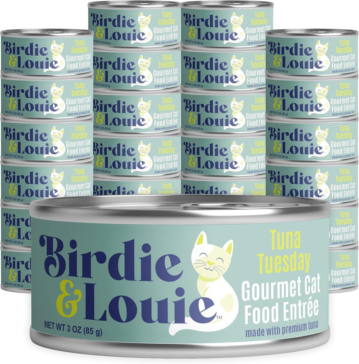 Cans of tuna flakes in broth wet cat food – view 2