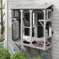 Expandable window box catio enclosure mounted at a window