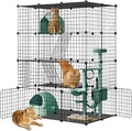 Large DIY Cat Cage, Indoor Detachable Metal Wire Playpen for 1-3 Cats and Small Animals