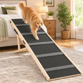 64 inch wooden dog ramp leading up to a high bed