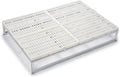 Raised plastic grid grooming tub rack with metal base for dog bathing