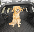 Grey convertible diamond-stitched dog cargo cover in a vehicle – view 3