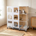 Indoor Cat Cage with Litter Box, Large Luxury Cat Villa Playpen