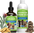 Value size bottle of mushroom blend supplement for dogs