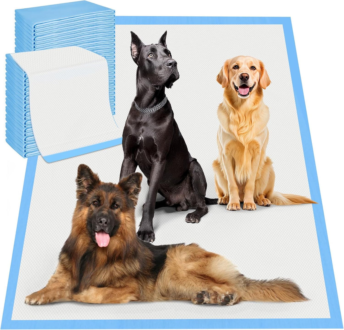 Extra-large white 6-layer absorbent dog pee pad, 31 x 47 inches