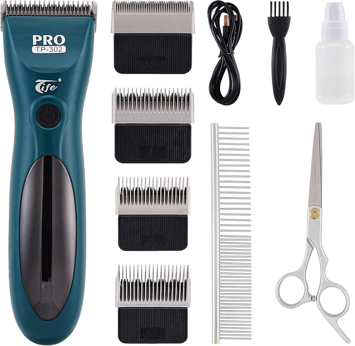 Cordless dog grooming clippers with five interchangeable blades – view 2