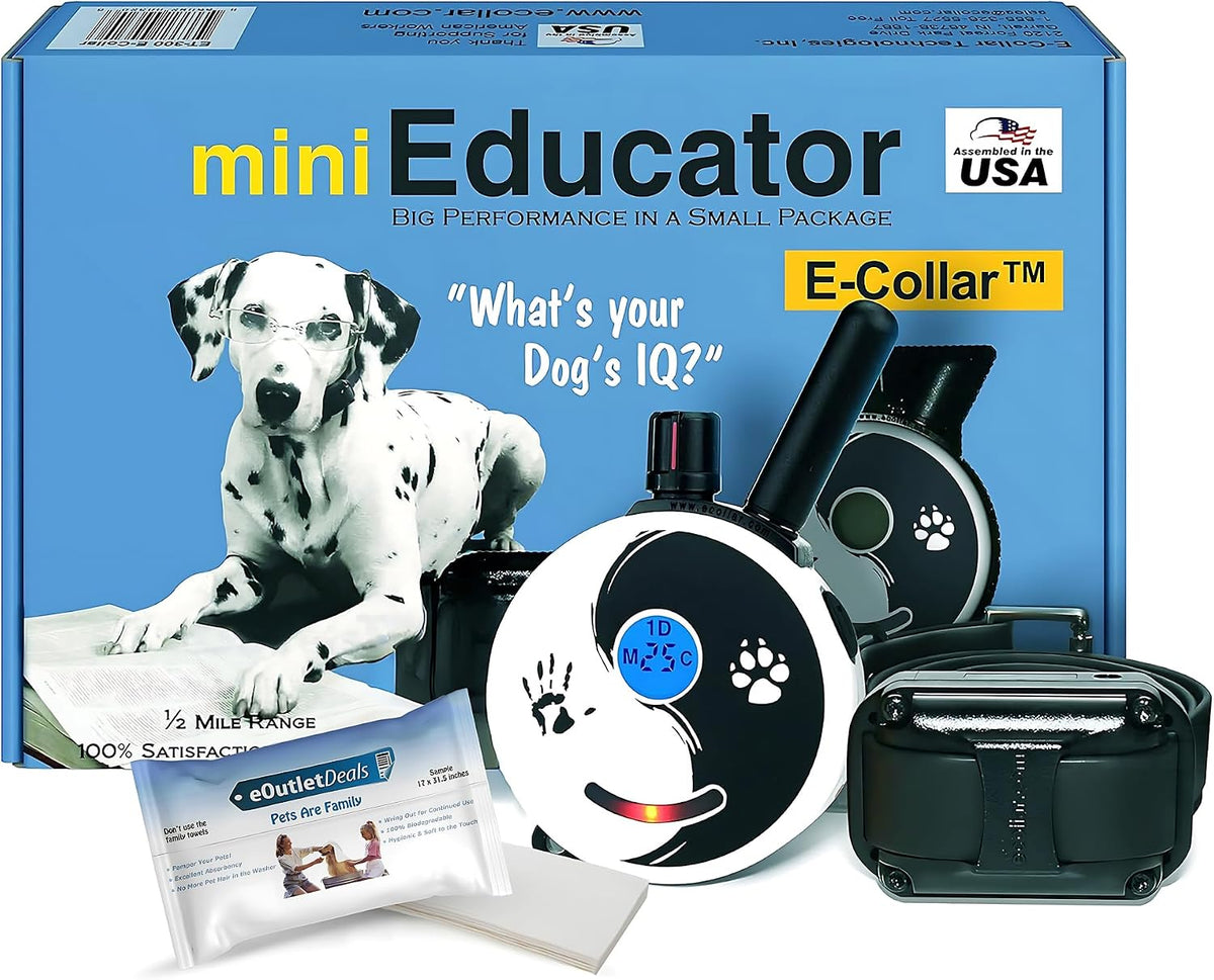 Black remote dog training collar and handheld transmitter – view 4