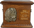 Handmade dog urn with cold cast bronze Rottweiler bust and engraved plate – view 32