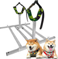Adjustable steel dog breeding stand with padded chest and hip rests