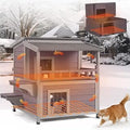 2 Story Heated Outdoor Cat House, Weatherproof and Insulated Shelter