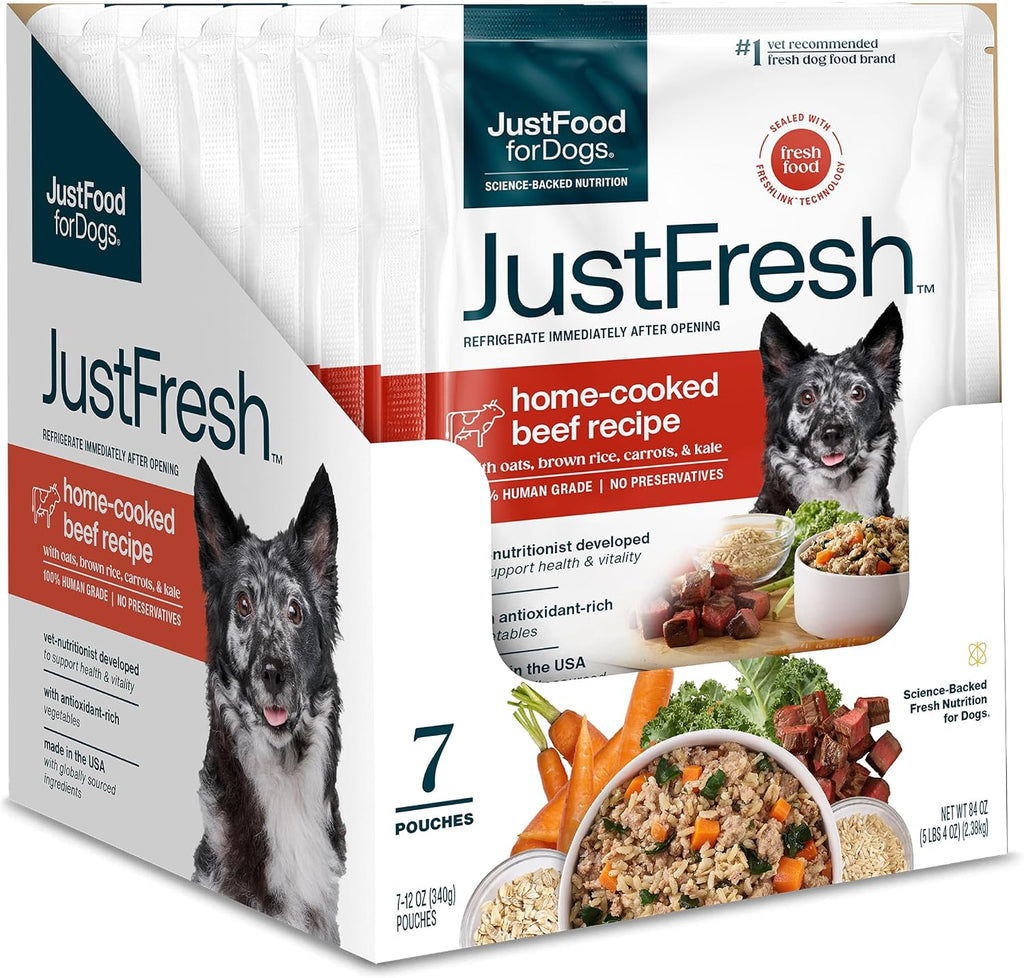 Resealable pouches of fresh beef and chicken wet dog food – view 5