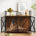 41 inch wooden dog crate end table on lockable wheels with cushion