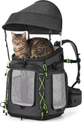 Black cat backpack carrier with sun canopy