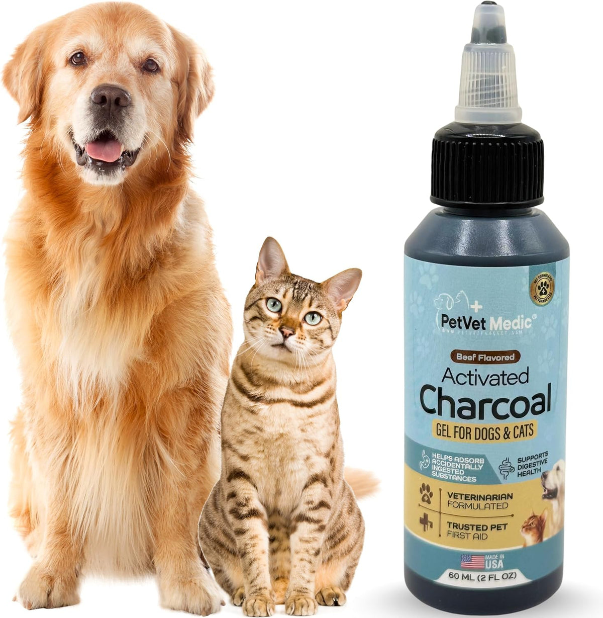 60 mL tube of beef-flavored activated charcoal gel for dogs and cats – view 4
