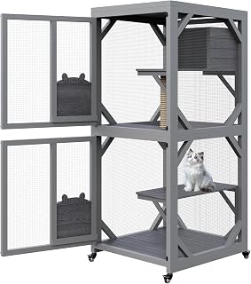 TrailBlaze 68-Inch Wooden Outdoor Catio, Grey, 172.7x82x79cm