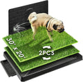 Dog potty tray with artificial grass patch and pee baffle wall