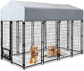 Heavy Duty Large Dog Kennel, 8x4x6 FT, Outdoor, Welded Wire Steel