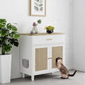 Hidden Litter Box Enclosure Furniture, Wooden Cat Cabinet, 31.5 in