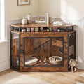 Large Corner Hidden Cat Litter Box Furniture with 2-Tier Storage
