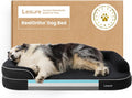 Black orthopedic couch dog bed with memory foam base and raised bolsters