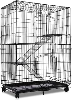 Homey Pet 43-Inch Cat Cage for Indoor Cats, Crate Enclosure for Kittens