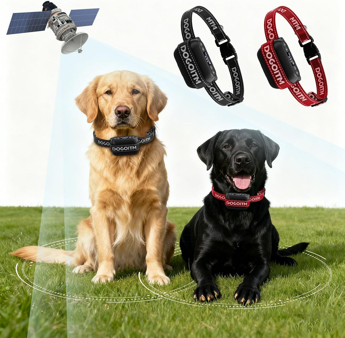 Two GPS wireless dog fence collars in grey