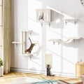 Wall-mounted cat shelves with condo house and scratching post arranged on a wall – view 8