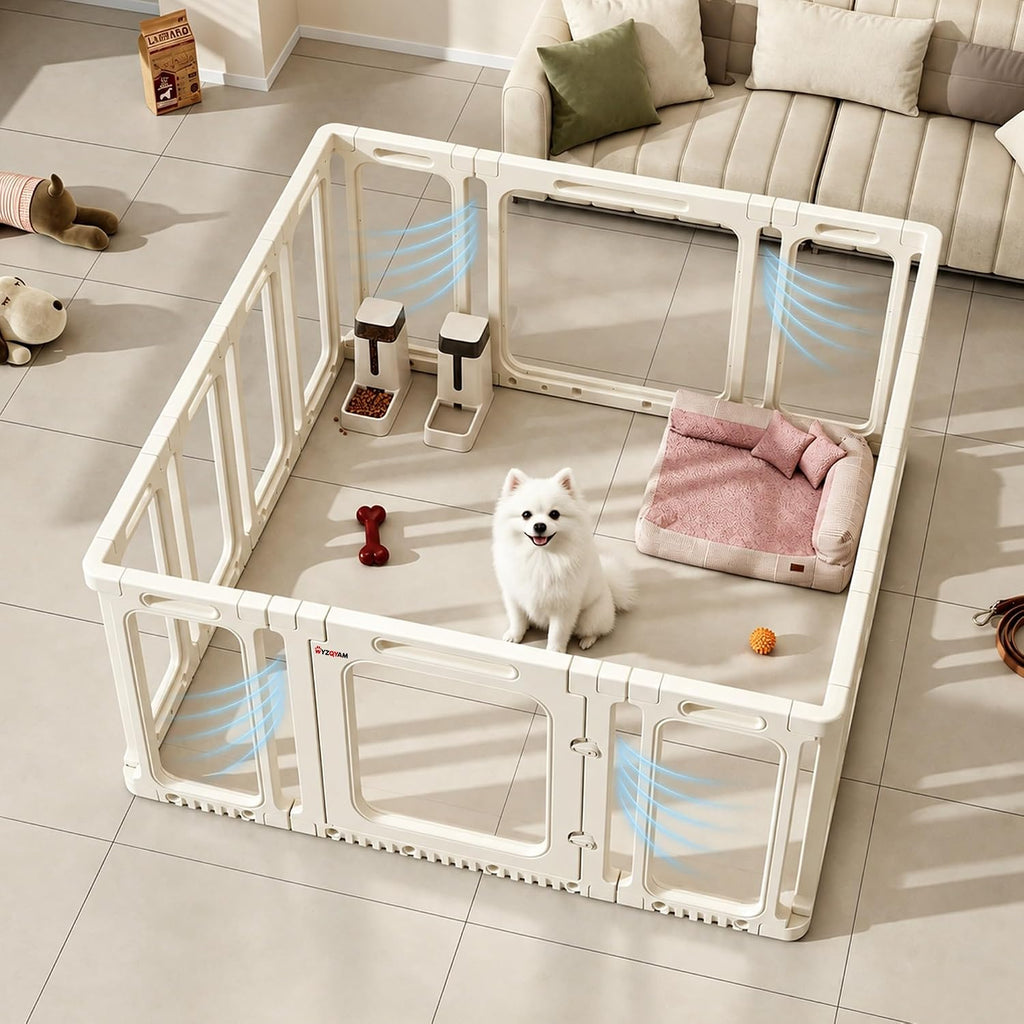 Clear acrylic foldable puppy playpen with 12 panels – view 3
