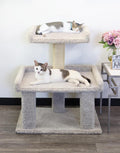 Carpeted cat perch tower sized for large Maine Coon cats