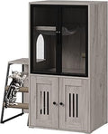 TrailBlaze 2-Tier Double Cat Litter Box Enclosure with Doors, Hidden Storage Compartment and Step