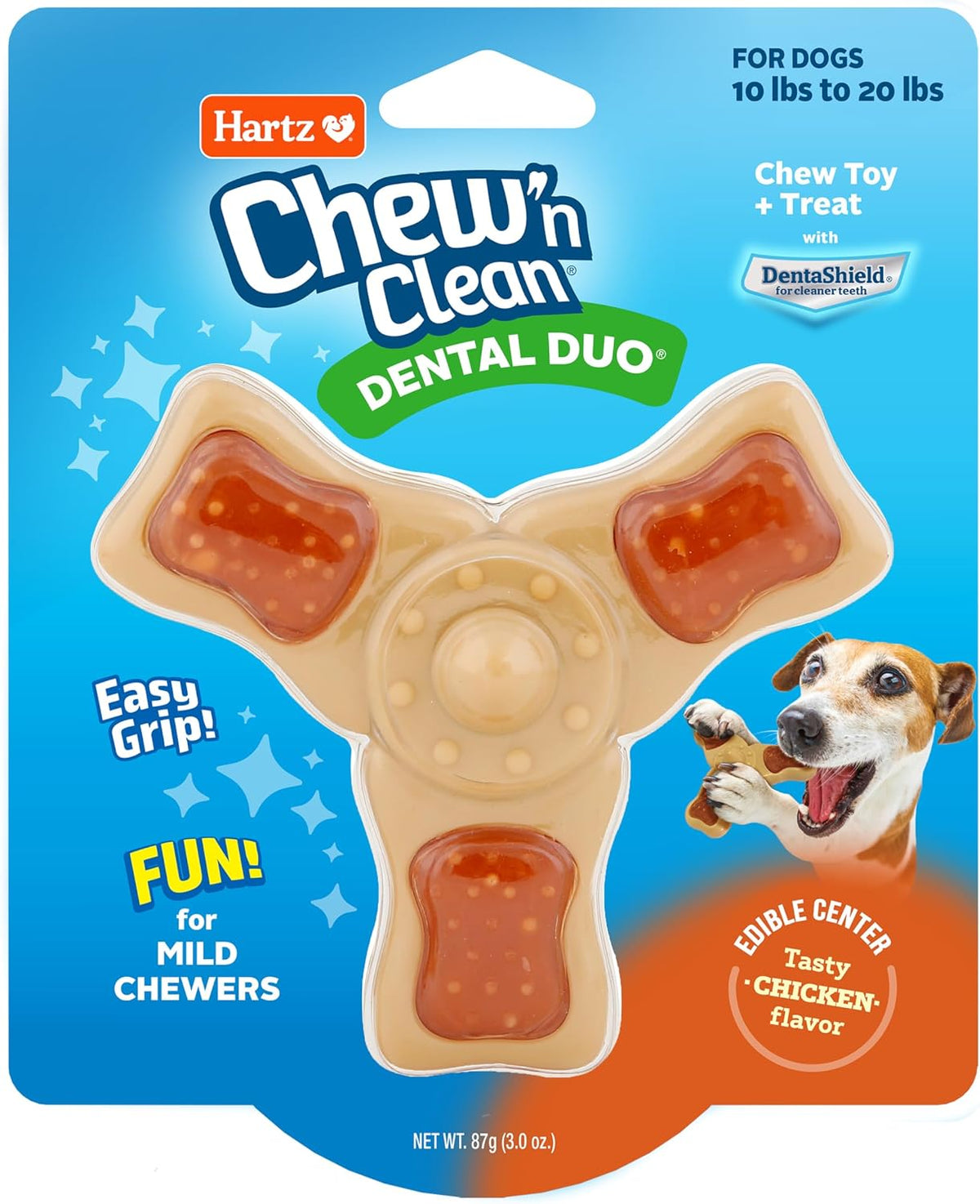 Chicken flavored tri-point dog chew toys with textured nubs – view 2