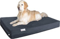 Grey jumbo gel memory foam dog bed with nylon cover