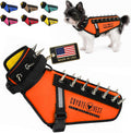 Neon pink stab-resistant small dog vest harness with removable spikes – view 12