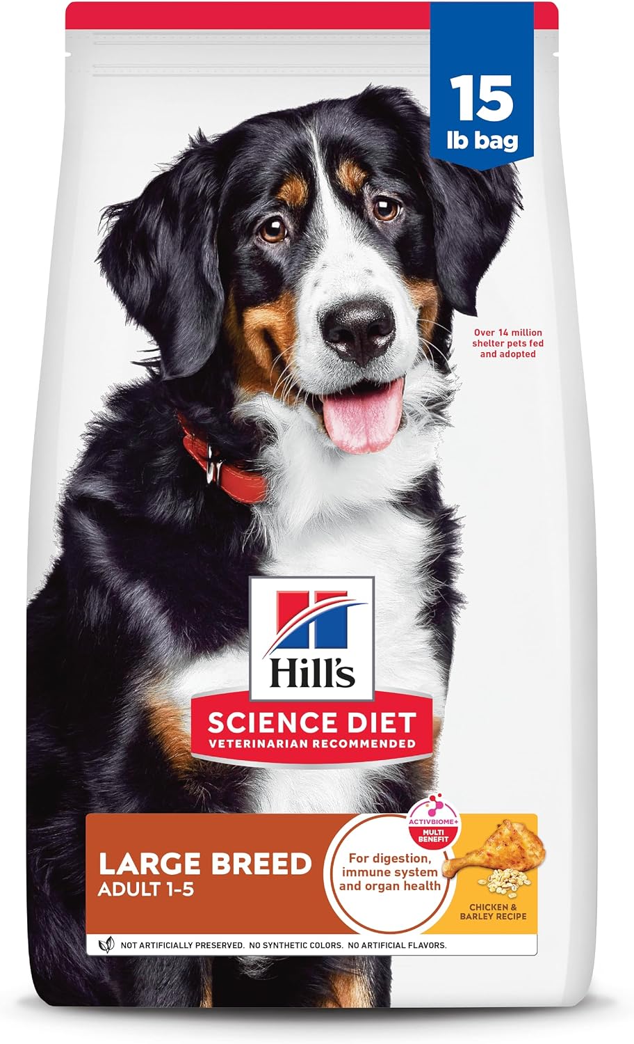 45 lb bag of large breed adult dry dog food, chicken and barley – view 2