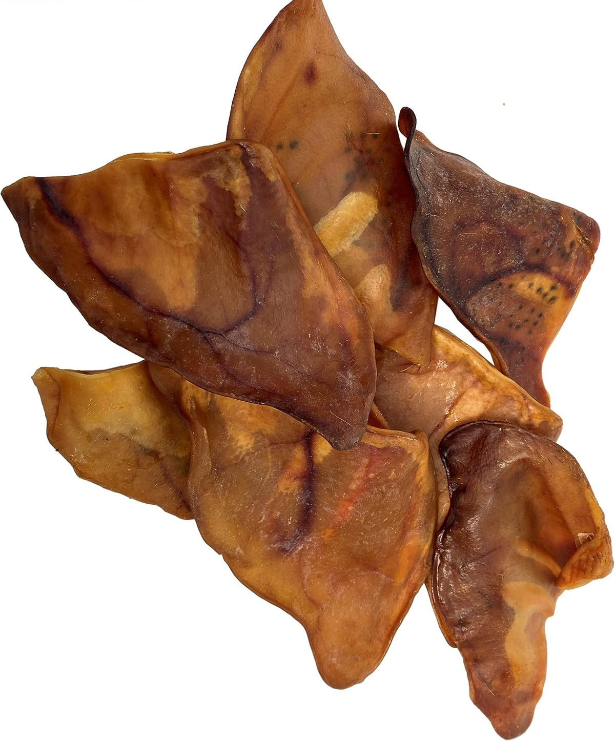 Stack of large roasted pig ears for dogs
