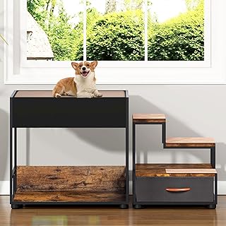 Pet Step Window Perch with Stairs, Storage Drawer and Bunk Beds