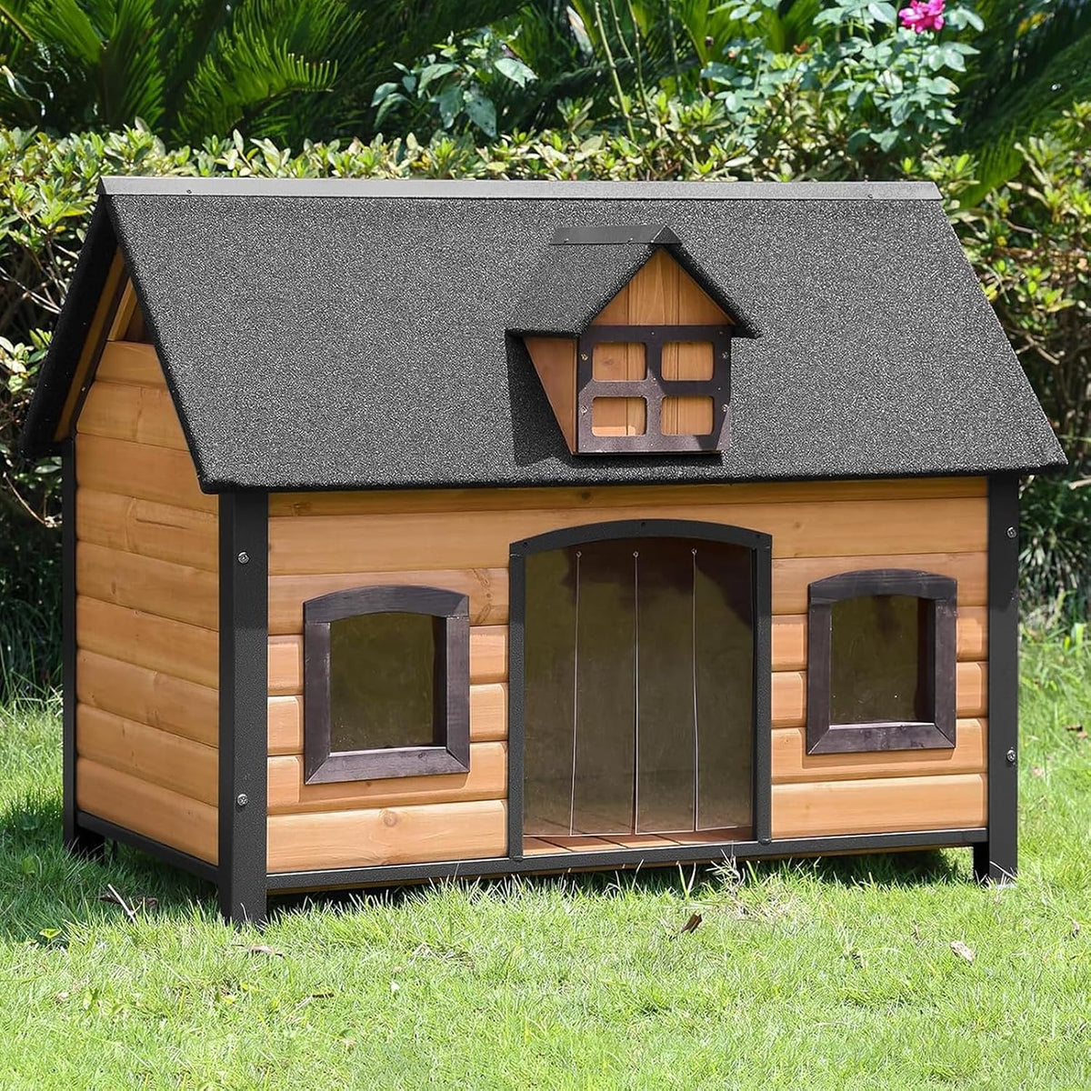Insulated outdoor dog house with heater for large dogs – view 2