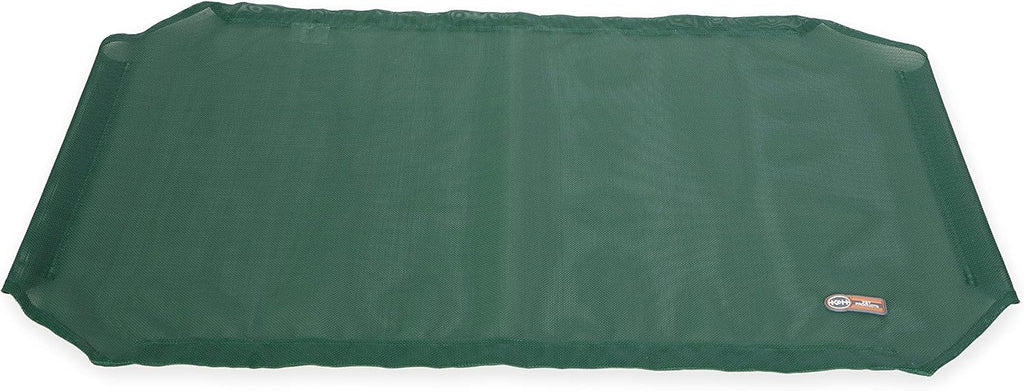 Gray elevated dog cot cover with black mesh center – view 2