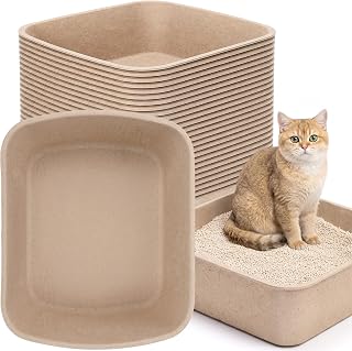 Extra Large Disposable Cat Litter Boxes, 17.3 x 16 x 6 Inch, 30 Pack