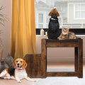 Dog Window Perch with Stairs, Pet Bunk Bed with Removable Step Cushion and Cat Scratch Pad, Brown