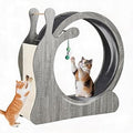 Jojoka 37.4" Silent Wooden Cat Exercise Wheel, Gray Oak