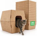 Stack of extra large disposable cardboard cat litter boxes with high sides