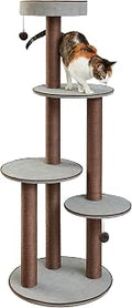 Two by Two Bloomfield Scratching Post Cat Furniture, Gray, 59.3 Inches Tall