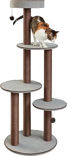 Two by Two Bloomfield Scratching Post Cat Furniture, Gray, 59.3 Inches Tall