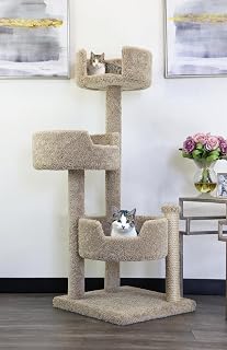 Real Wood and Carpeted Cat Condo Tree
