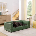 56.5-Inch Linen Upholstered Pet Sofa with Armrests and Backrest for Medium Pets