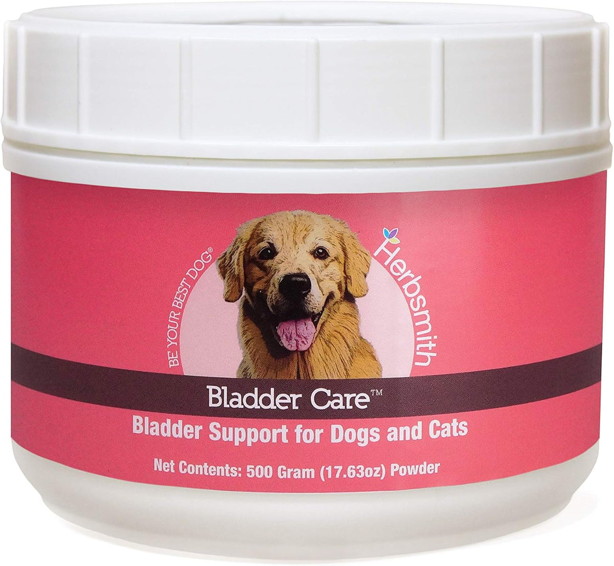 Jar of cat and dog herbal powder formula