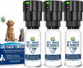 Three motion-activated pet deterrent spray units